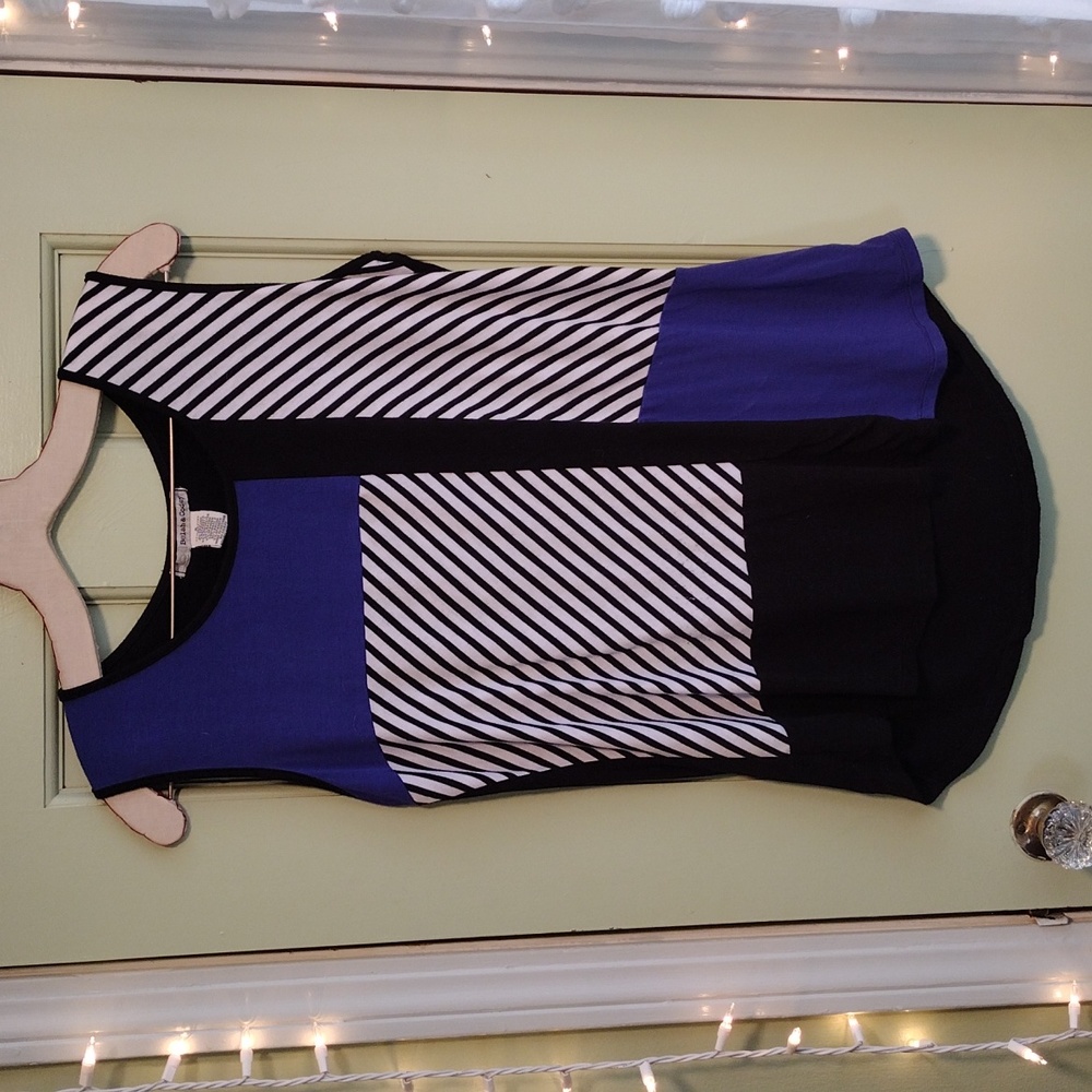 Women's Belah & Codey S muscle sleeve pattern block black black white tank top